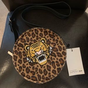 Skinny Dip London Round Calf Hair Leopard Purse